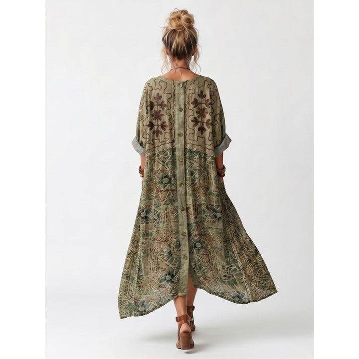 Aleta | Button-Front Oversized Pocket Midi Dress