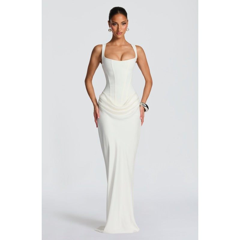 Cornelia | Flared Drop-Waist Maxi Dress