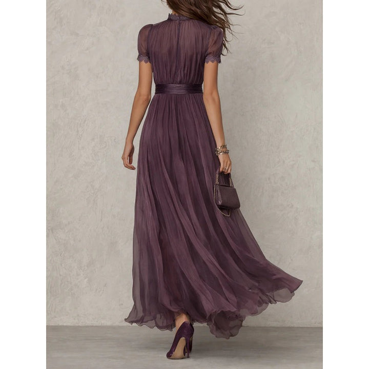 Sara | Trimmed A-Line Maxi Dress