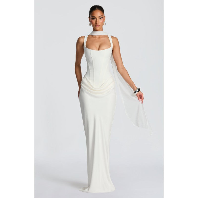 Cornelia | Flared Drop-Waist Maxi Dress