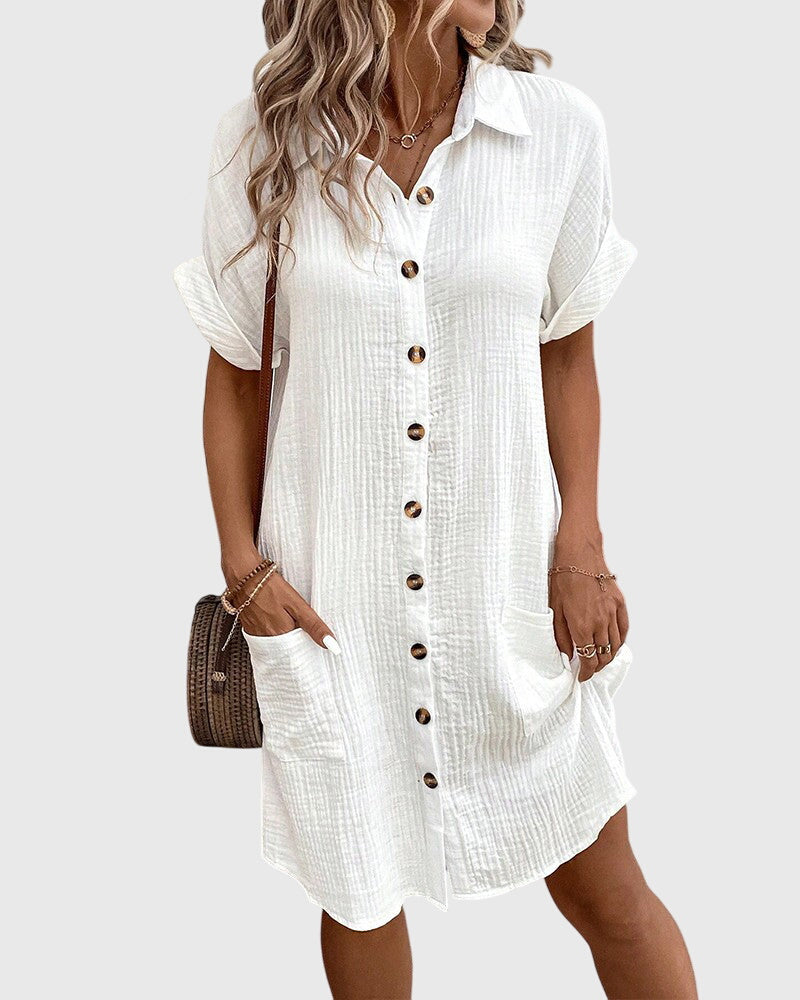 Harper | Women's Button-Down Shirt Dress with Pockets