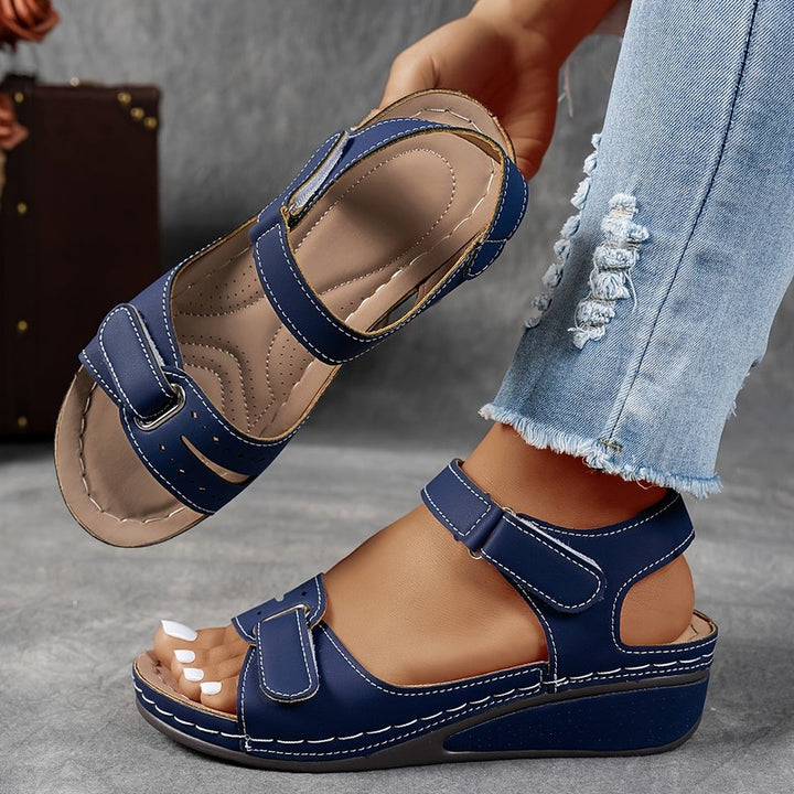 Janet | Adjustable Strap Wedge Sandals