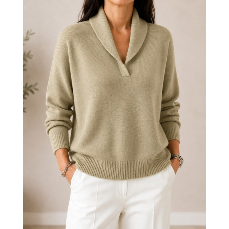 Clara | Relaxed V-Neck Long-Sleeve Sweater