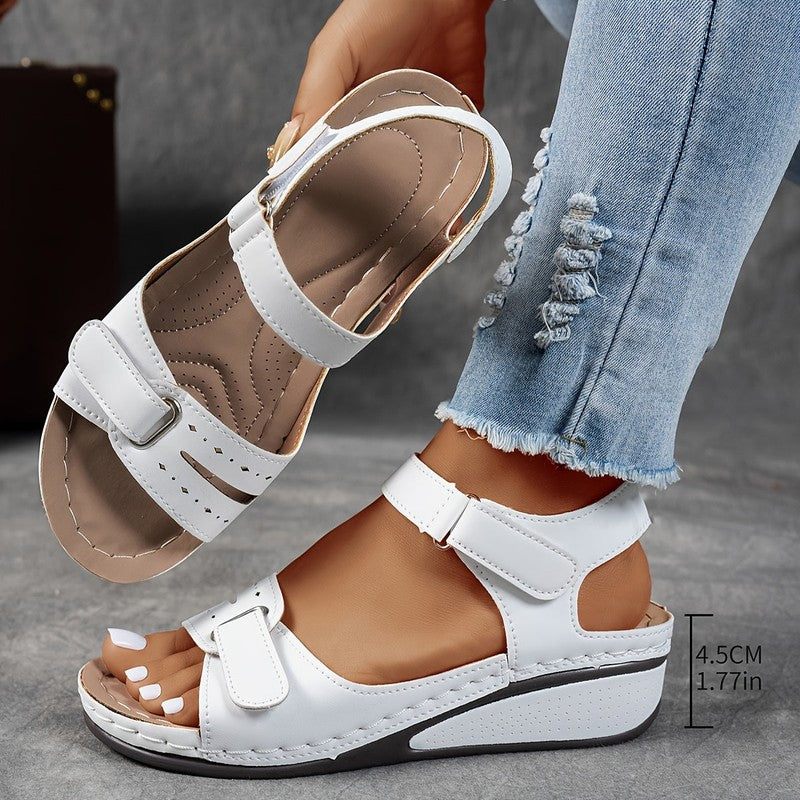 Janet | Adjustable Strap Wedge Sandals