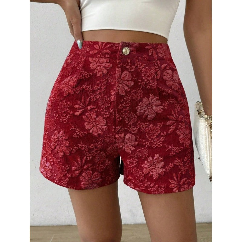 Lucia | High-Waisted Shorts with Floral Pattern