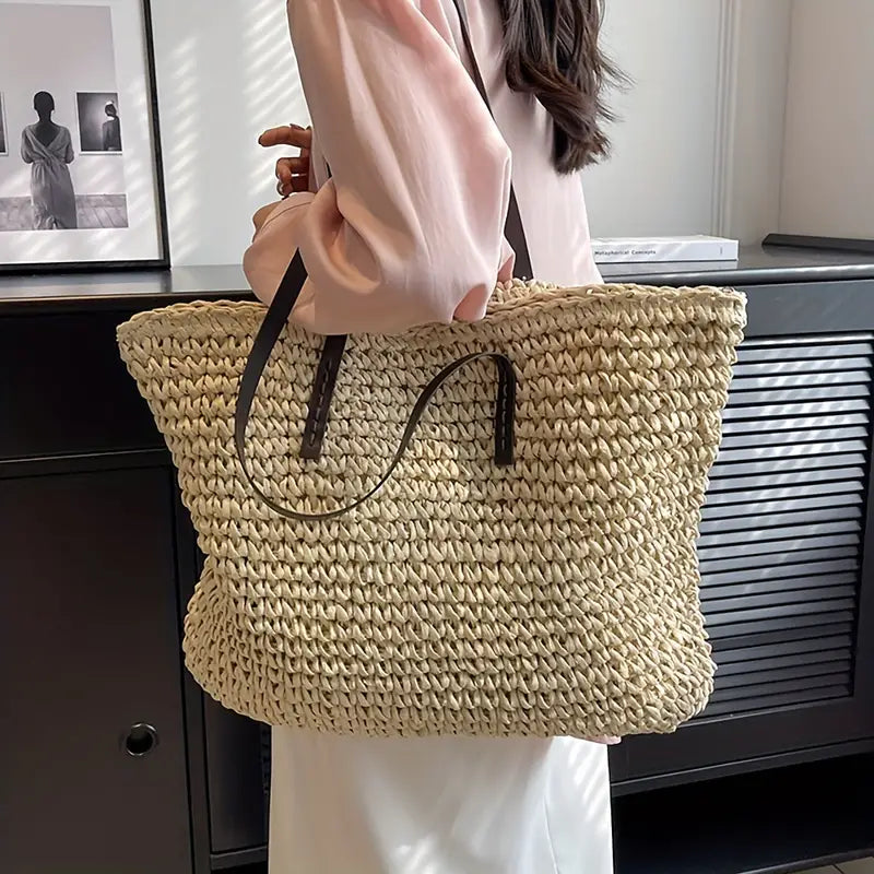Alessia | Straw Beach Tote Bag