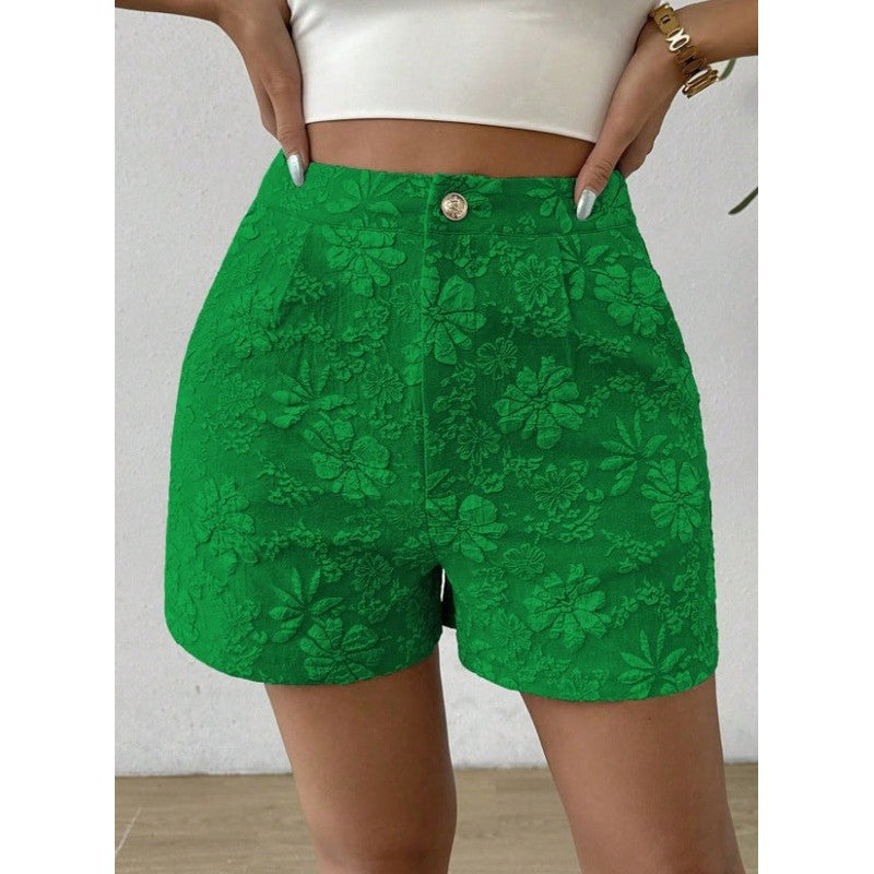 Lucia | High-Waisted Shorts with Floral Pattern