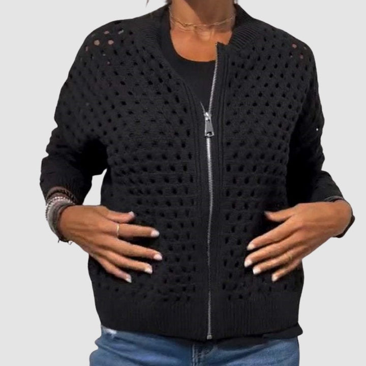 Cyndie | Long-Sleeve Zip-Front Cardigan