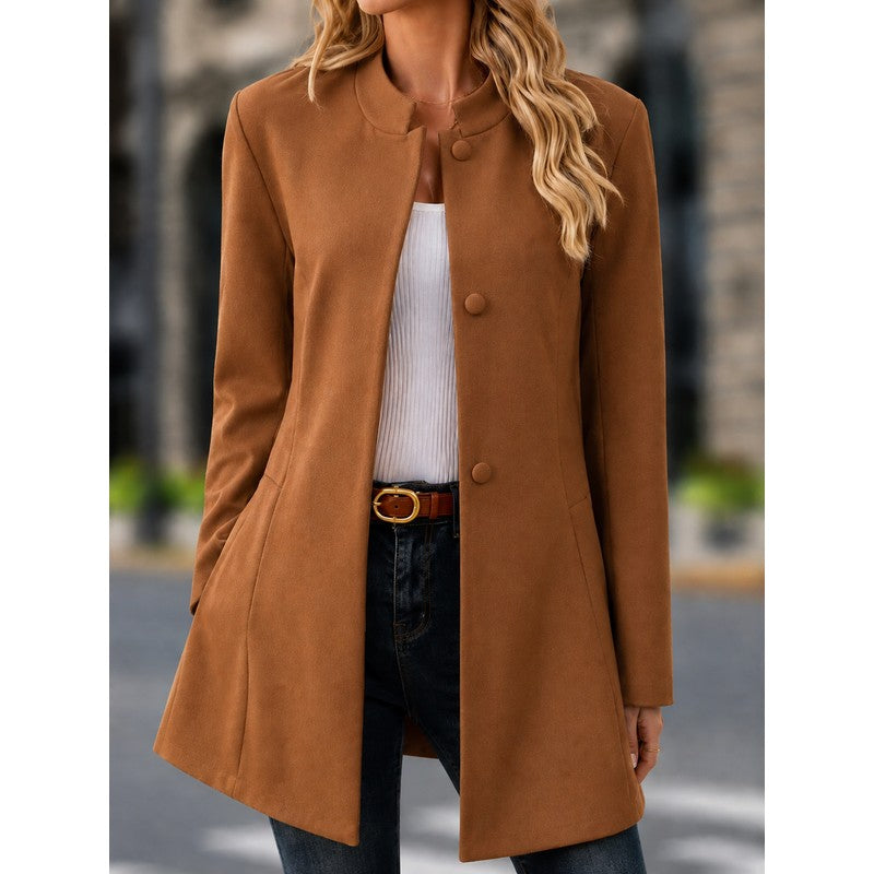 Marisol | Tailored Stand-Collar Midi Coat