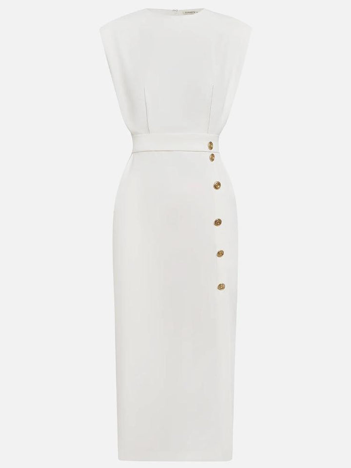 Nina | Sleeveless Side Button Midi