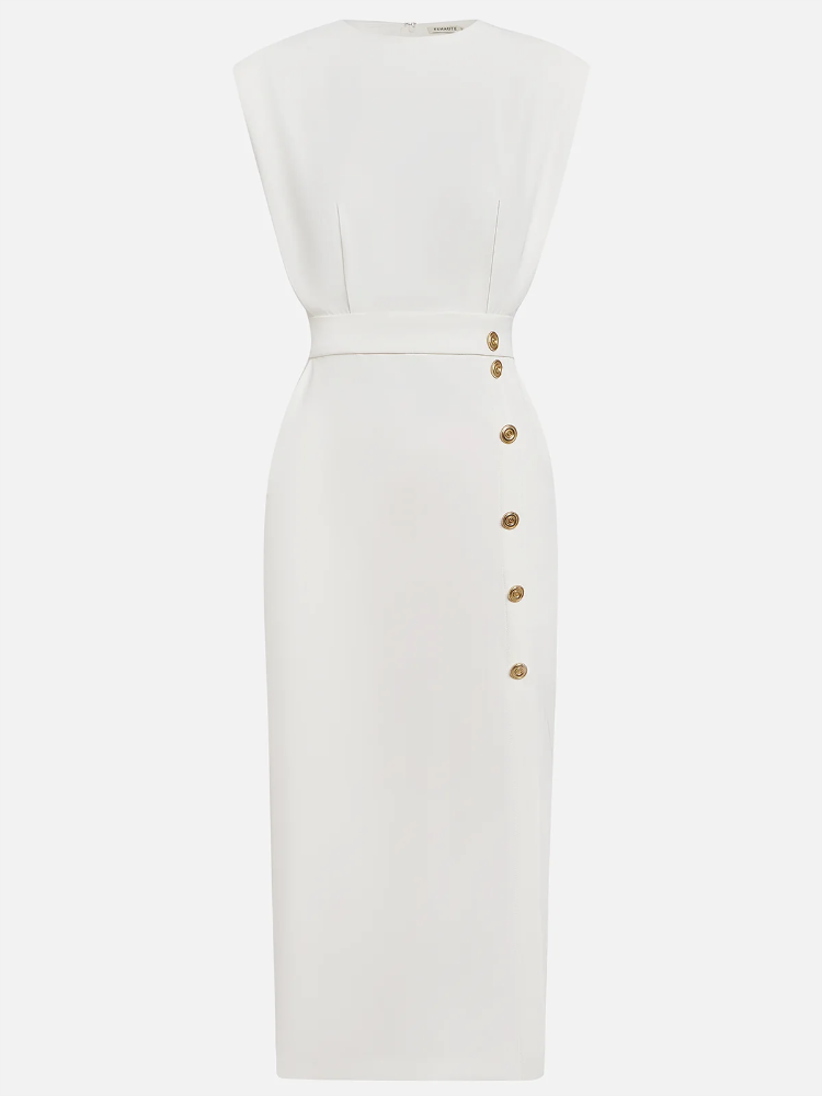 Nina | Sleeveless Side Button Midi
