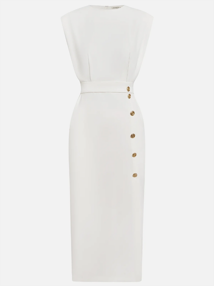 Nina | Sleeveless Side Button Midi