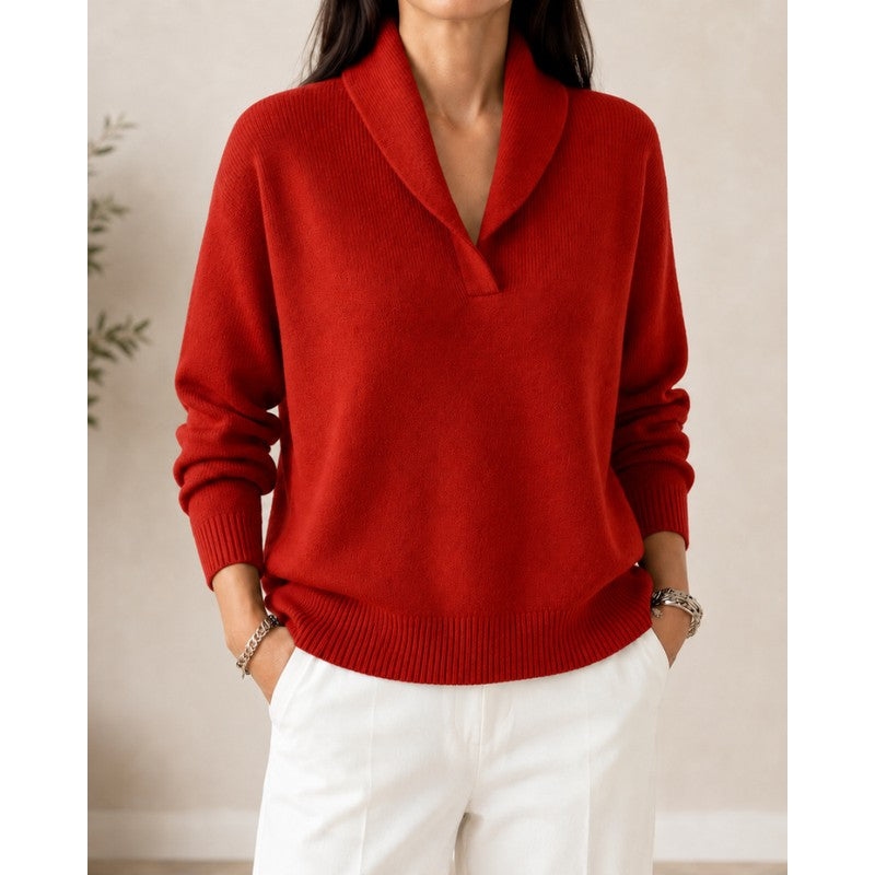 Clara | Relaxed V-Neck Long-Sleeve Sweater
