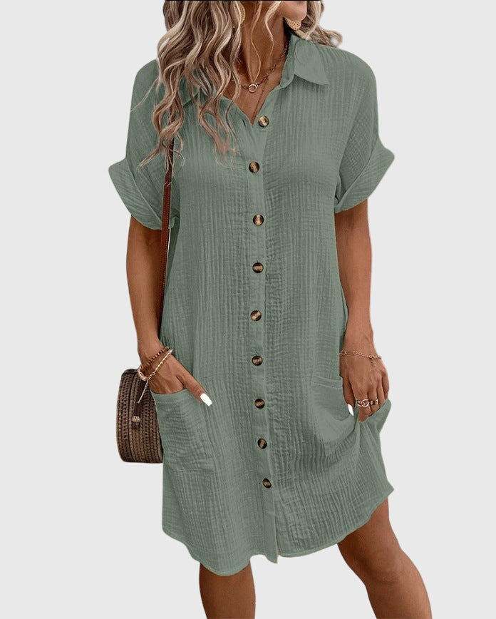 Harper | Women's Button-Down Shirt Dress with Pockets