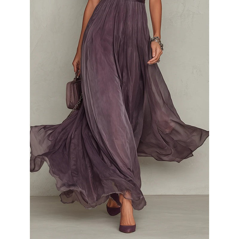 Sara | Trimmed A-Line Maxi Dress