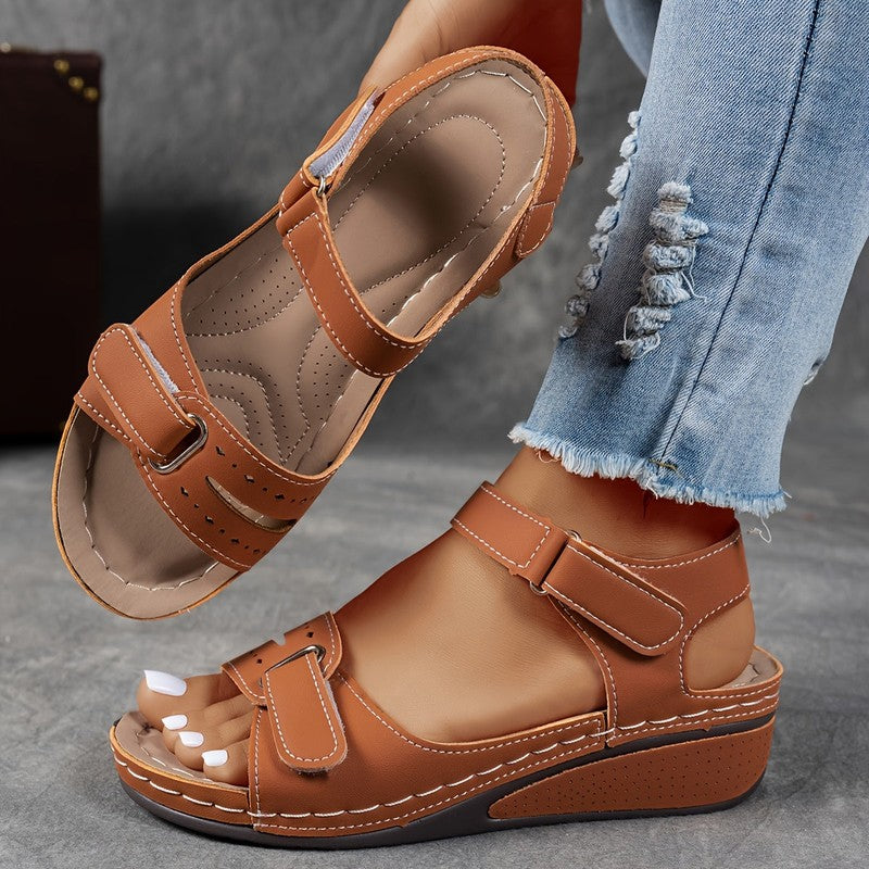 Janet | Adjustable Strap Wedge Sandals