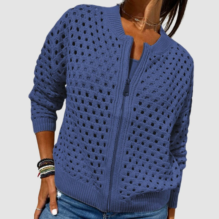 Cyndie | Long-Sleeve Zip-Front Cardigan