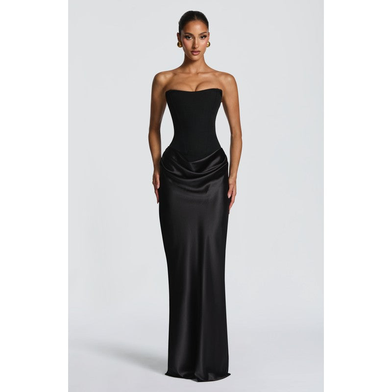 Clara | Strapless Sculpted Maxi Dress