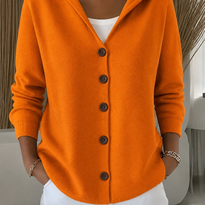 Hannah | Hooded Button-Front Sweater
