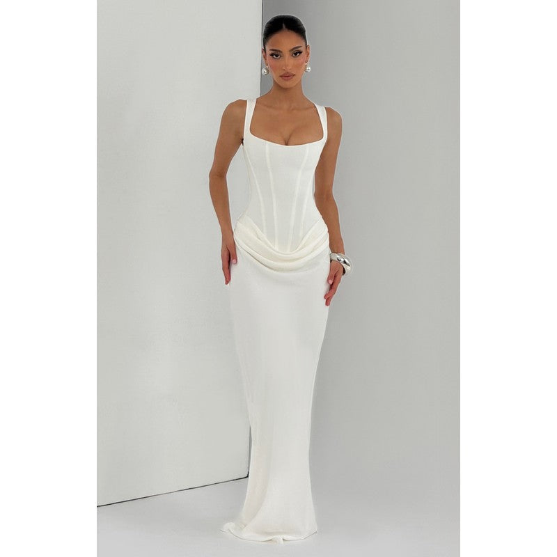 Cornelia | Flared Drop-Waist Maxi Dress