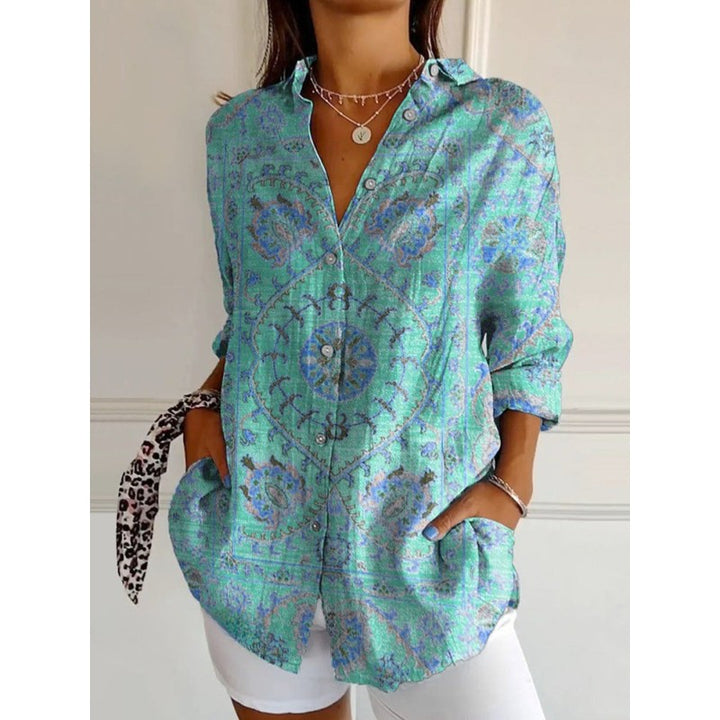 Women Shirt | Retro Medallion Print Shirt