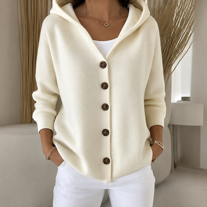 Hannah | Hooded Button-Front Sweater