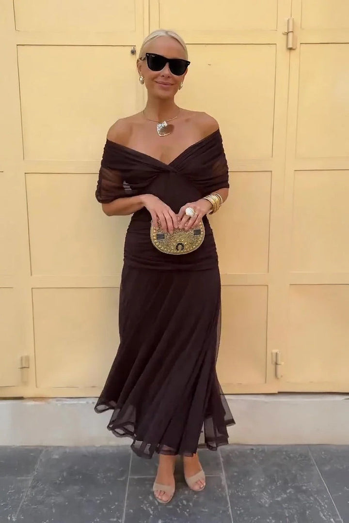 Frankie | Draped Chiffon Maxi Dress