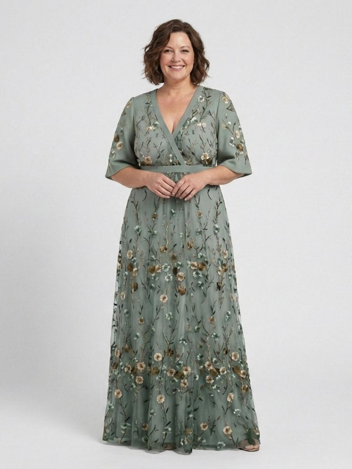 Saoirse | Floral Embroidered Maxi Dress