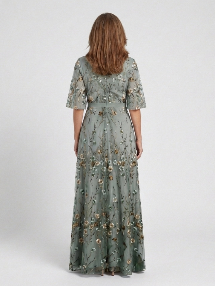 Saoirse | Floral Embroidered Maxi Dress