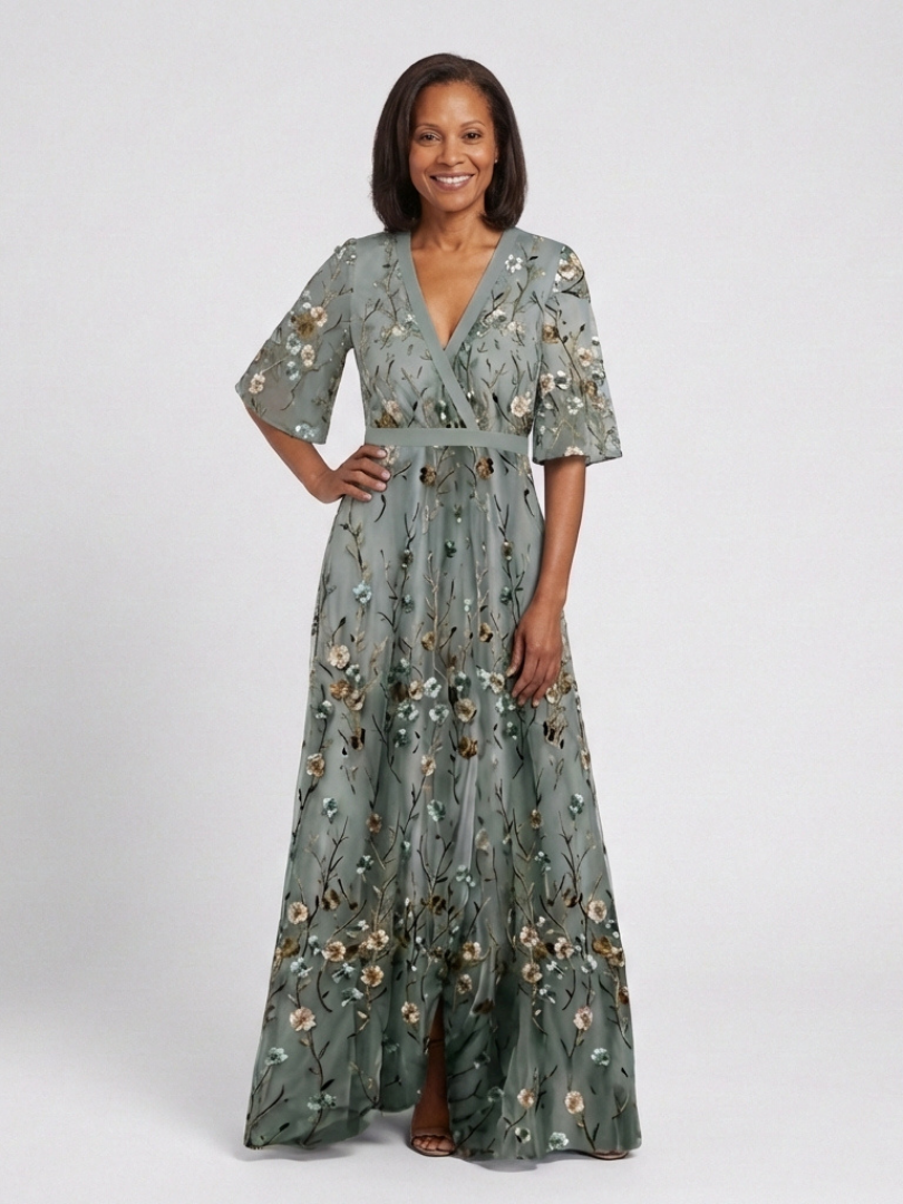 Saoirse | Floral Embroidered Maxi Dress