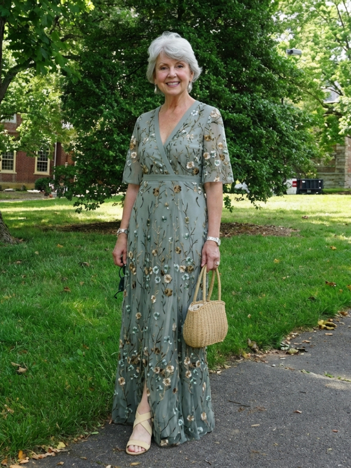 Saoirse | Floral Embroidered Maxi Dress