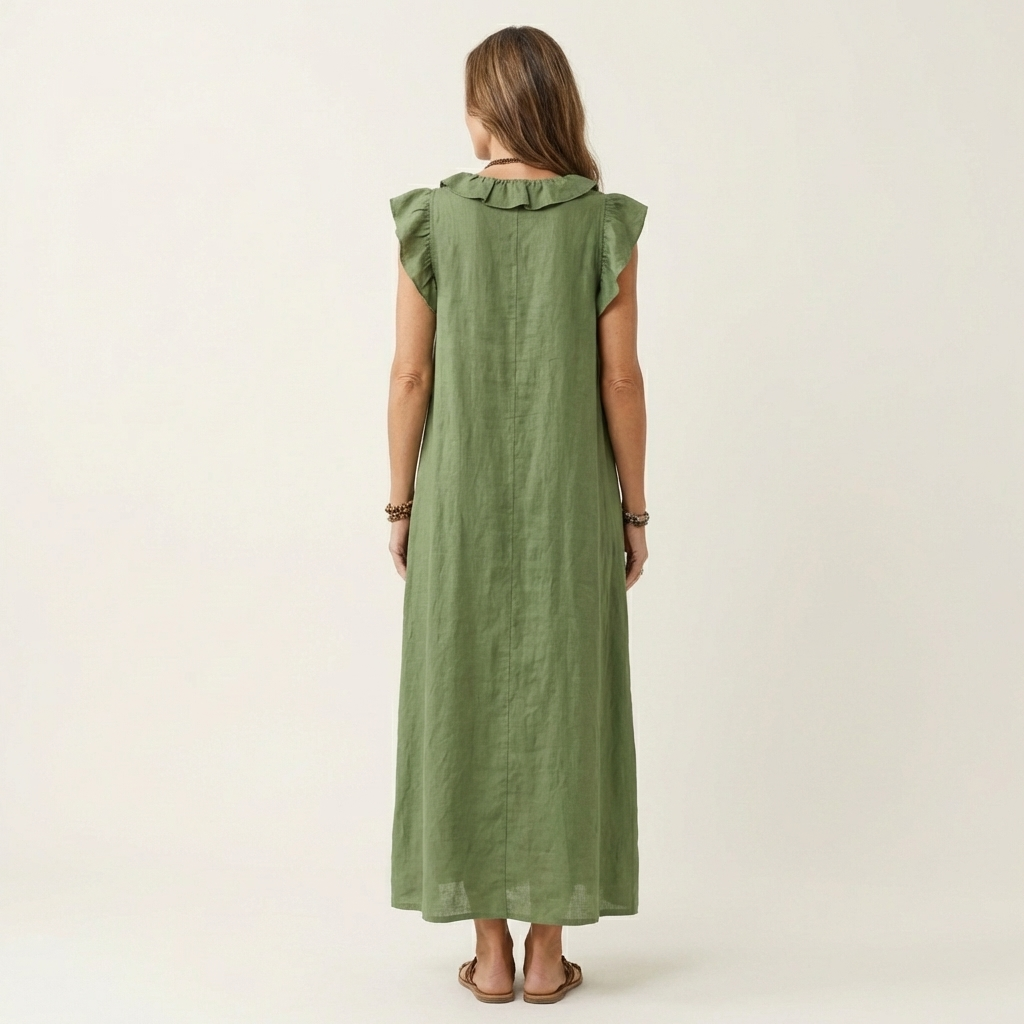 Morwenna | Ruffled V-Neck Maxi Dress