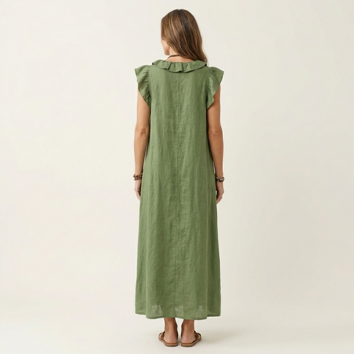 Morwenna | Ruffled V-Neck Maxi Dress