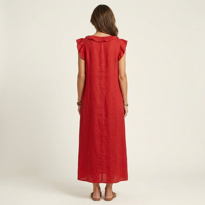 Morwenna | Ruffled V-Neck Maxi Dress