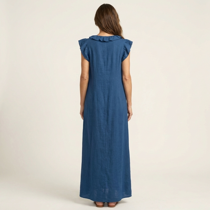 Morwenna | Ruffled V-Neck Maxi Dress