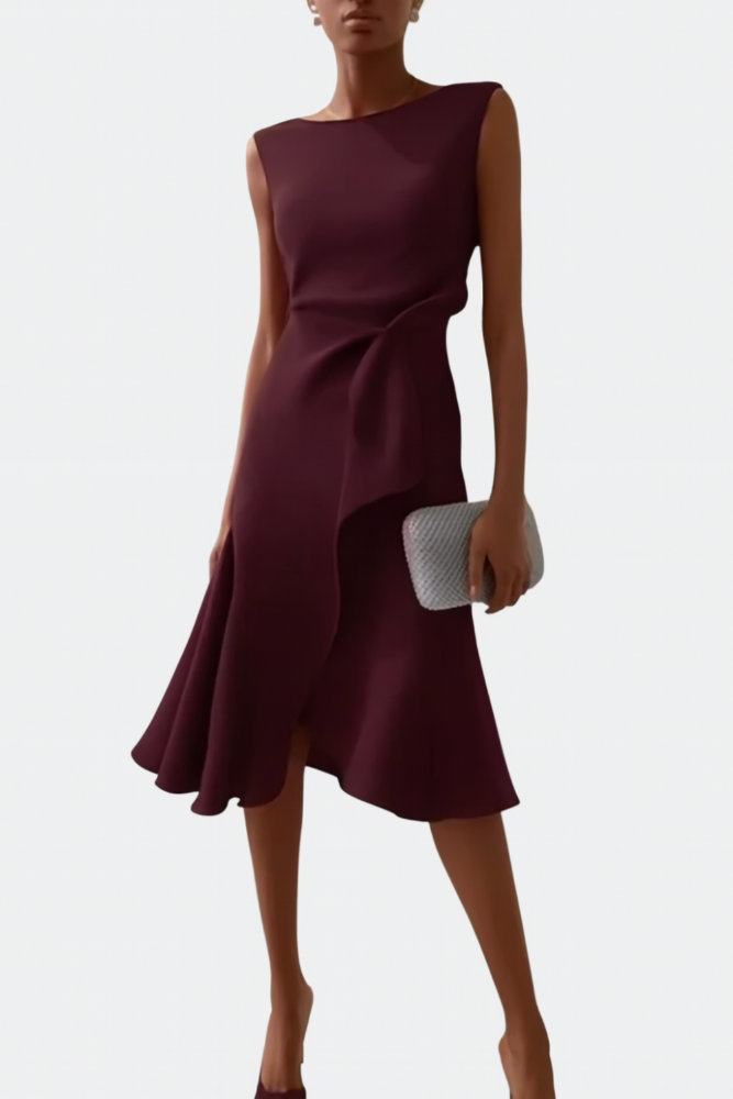 Scarlett | Draped Asymmetric Midi Dress