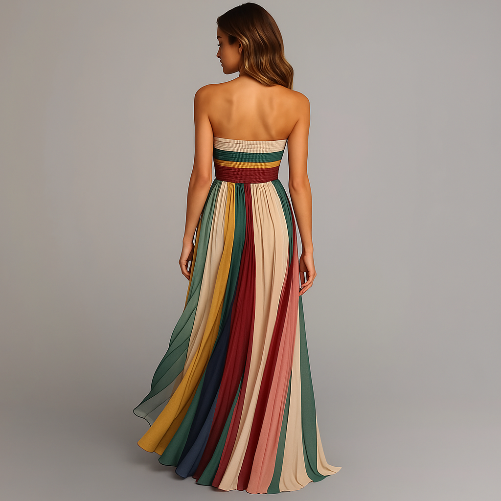 Lana | Pleated Maxi Strapless Design