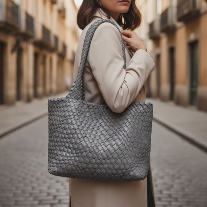 Avery | Women's Woven Leather Tote Bag