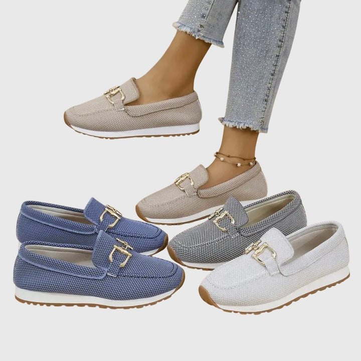 Lili | Gold Horsebit Loafer Sneakers for Women