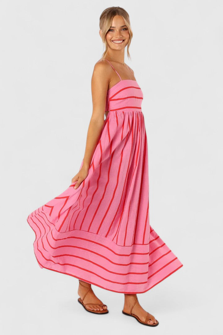 Savannah | Women's Strapless Striped Maxi Dress