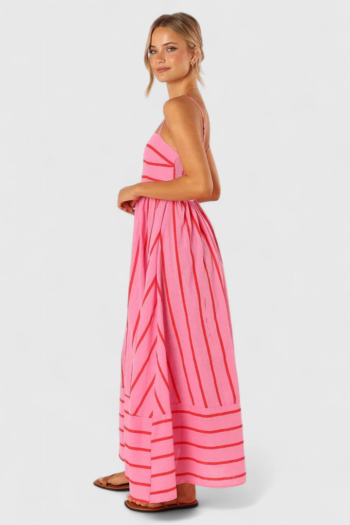 Savannah | Women's Strapless Striped Maxi Dress