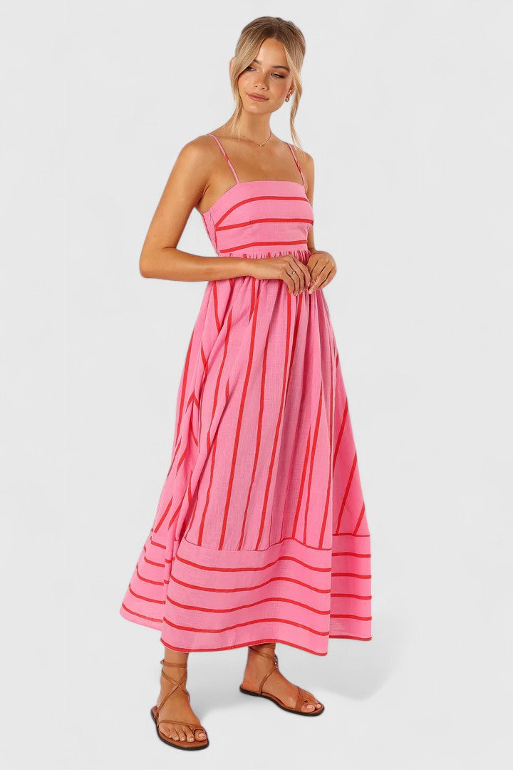 Savannah | Women's Strapless Striped Maxi Dress