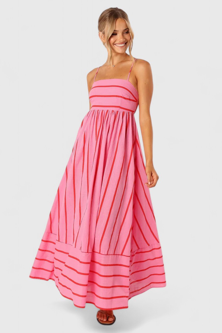 Savannah | Women's Strapless Striped Maxi Dress