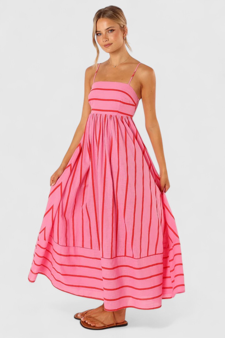 Savannah | Women's Strapless Striped Maxi Dress