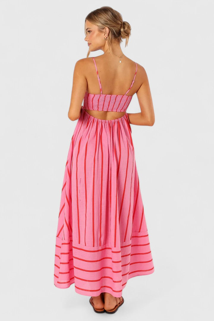 Savannah | Women's Strapless Striped Maxi Dress