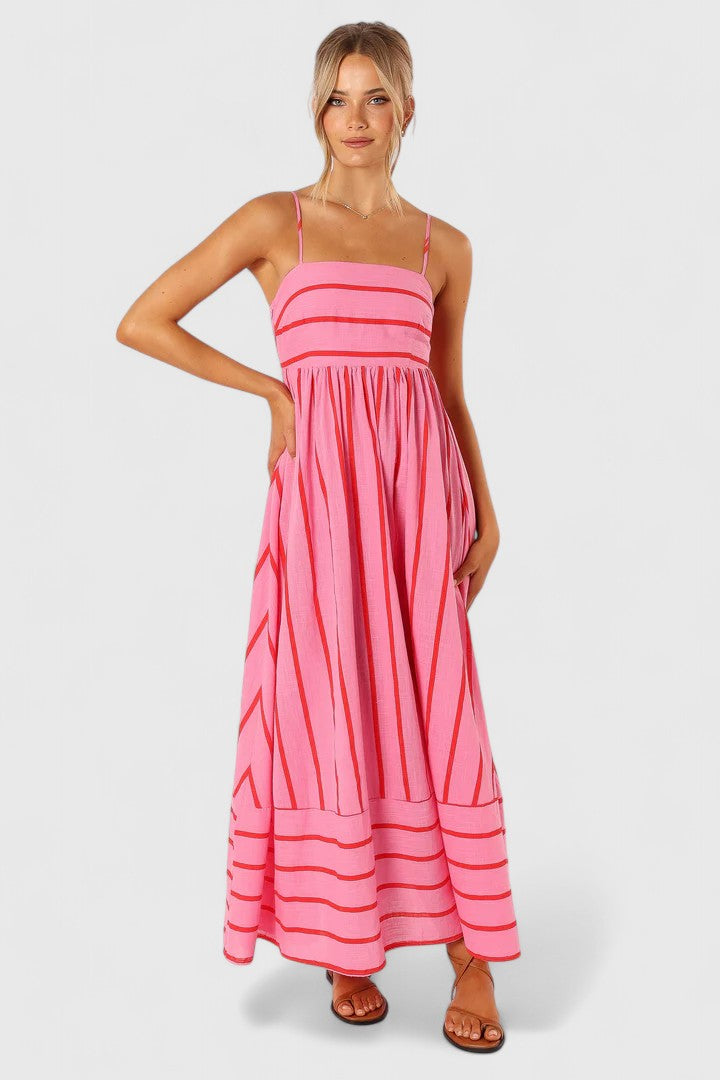 Savannah | Women's Strapless Striped Maxi Dress