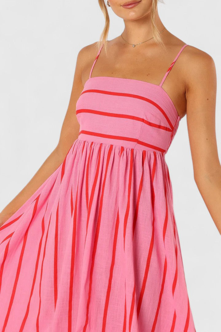 Savannah | Women's Strapless Striped Maxi Dress