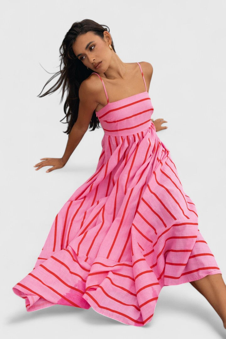 Savannah | Women's Strapless Striped Maxi Dress