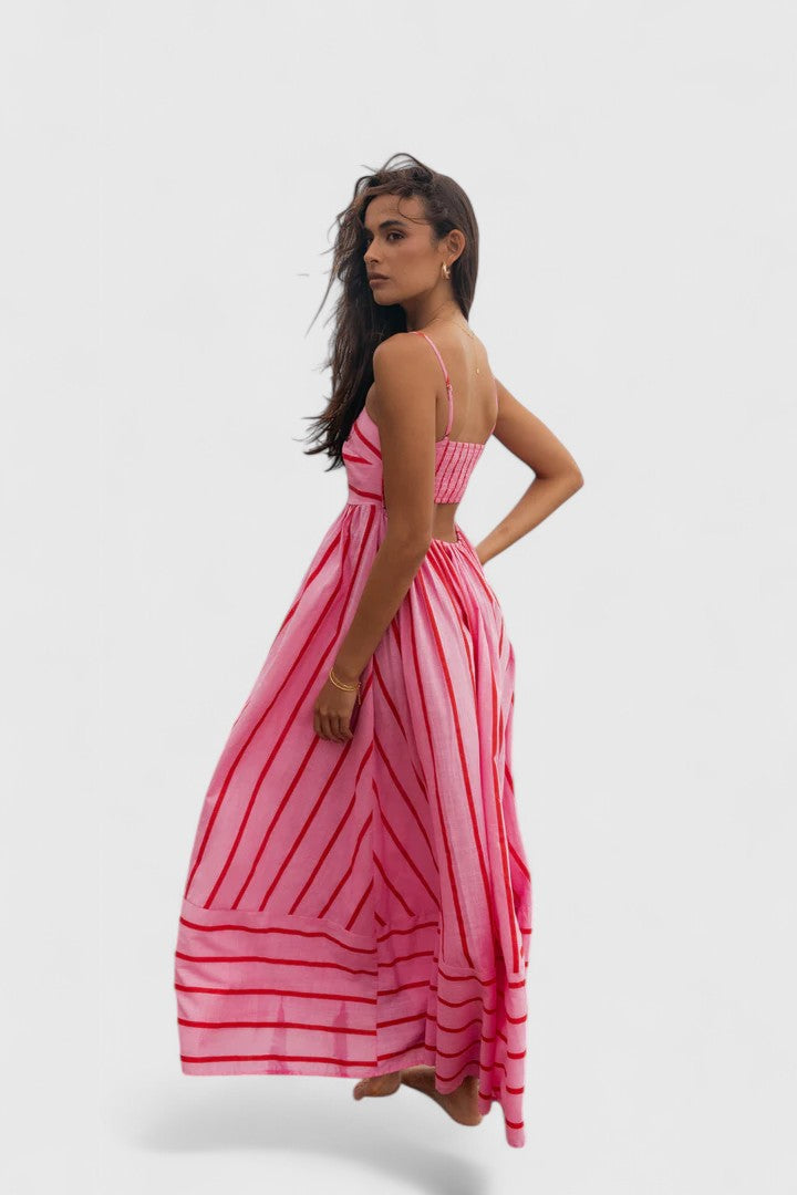 Savannah | Women's Strapless Striped Maxi Dress