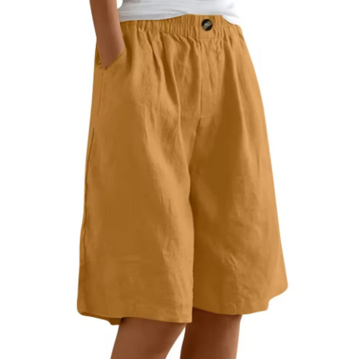 Renee | Elastic Waist Mid-Thigh Shorts